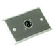 thumbnail image 1 of Placa de pared de un solo rango XLR macho, acero inoxidable, 1 of 2