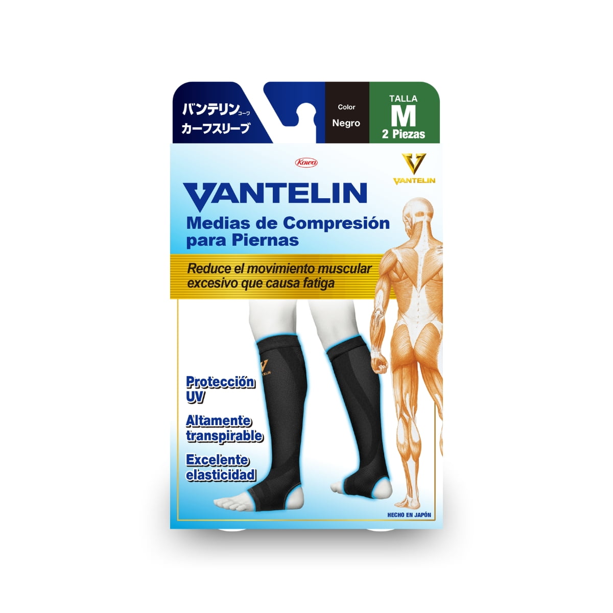 Pantorrillera Compresora Vantelin (m, Black)