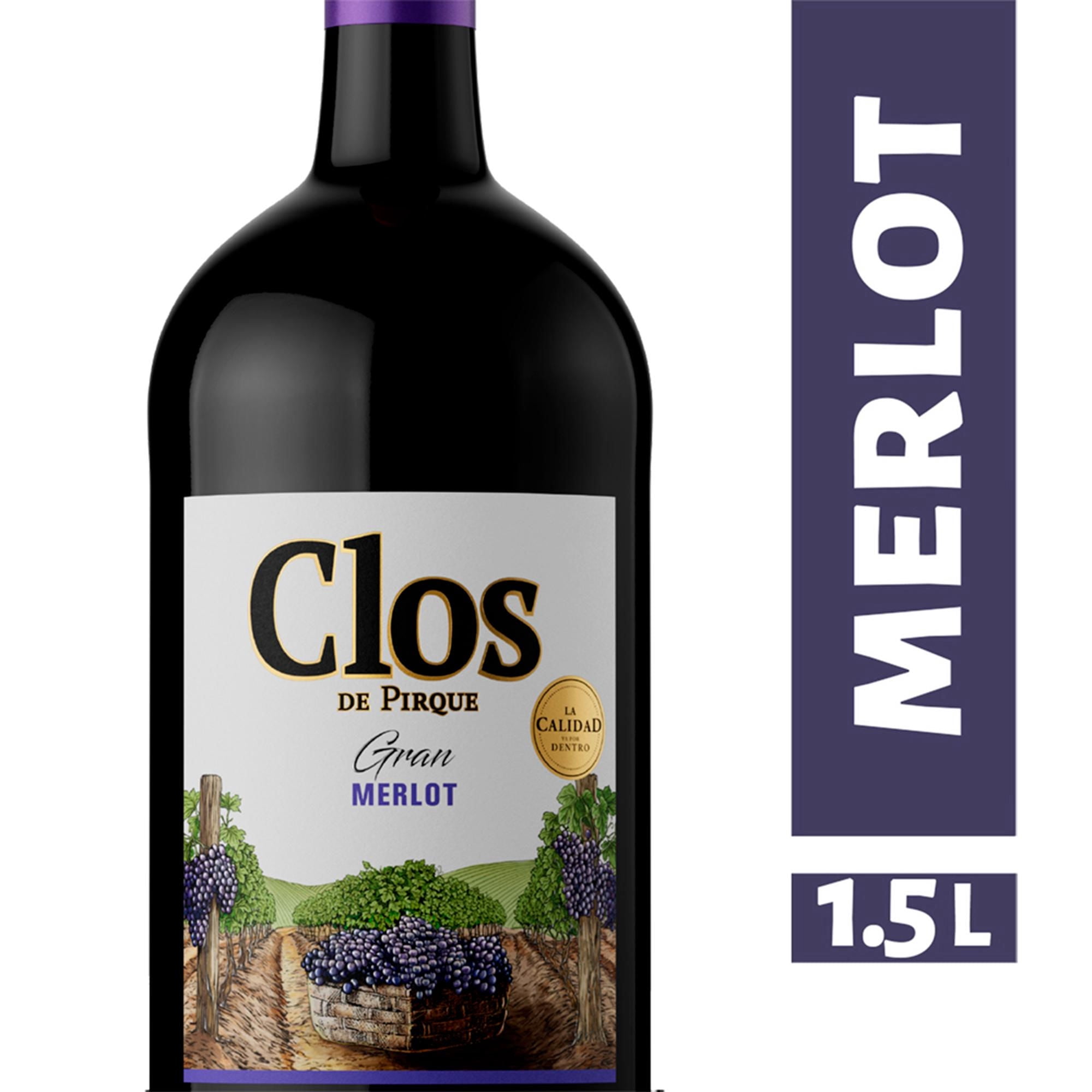 Vino Tinto Merlot Botellón Botella 1,5 l Clos de Pirque