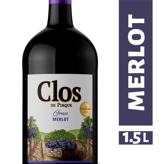 Vino Tinto Merlot Botellón Botella 1,5 l Clos de Pirque