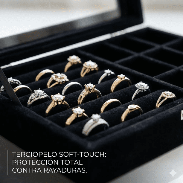 Joyero Organizador Velvet Glass La vitrina De Lujo Para Tus Tesoros