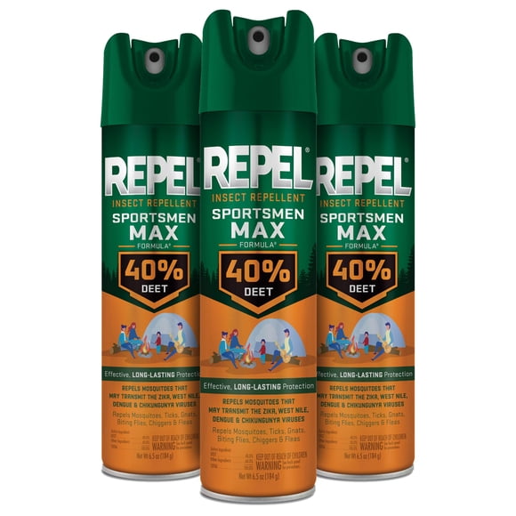 Repelente de insectos Repel Sportsmen Max 40% DEET, 195 ml, paquete de 3