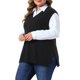 thumbnail image 4 of Agnes Orinda Chaleco de Punto sin Mangas con Cuello en V para Mujer de Talla Grande, Abertura Lateral, Casual, 4X Negro, 4 of 6