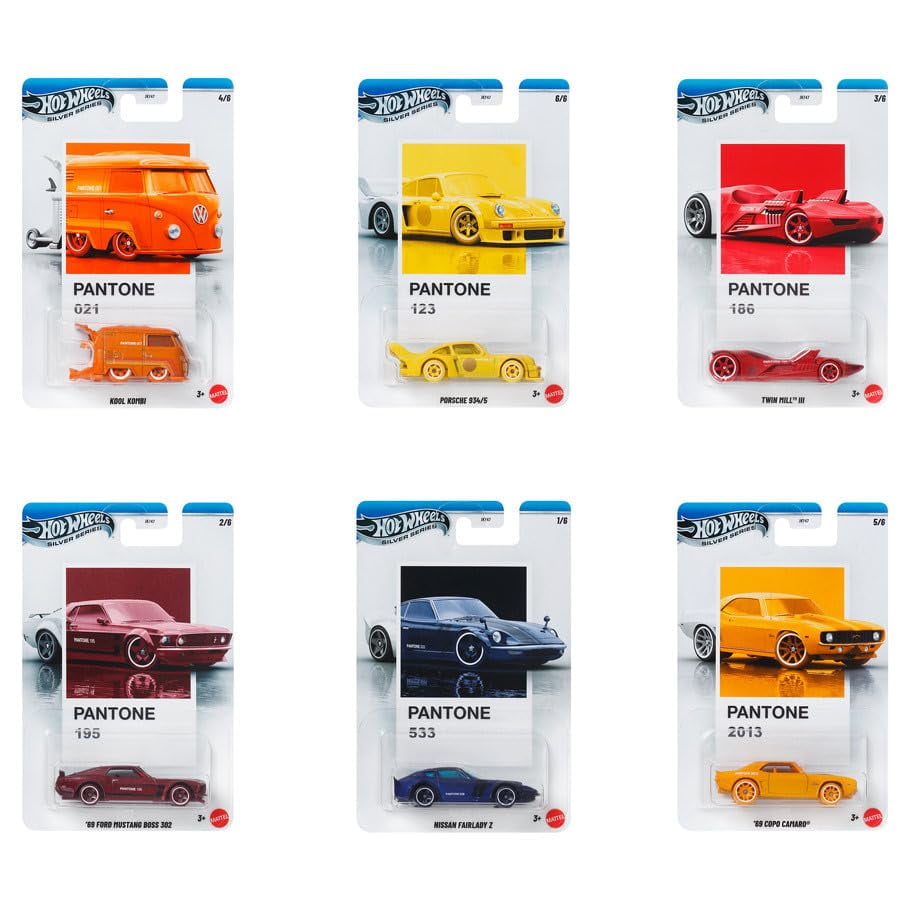Set De 6 Unidades Pantone De La Serie Hot Wheels Silver Cars Die-cast