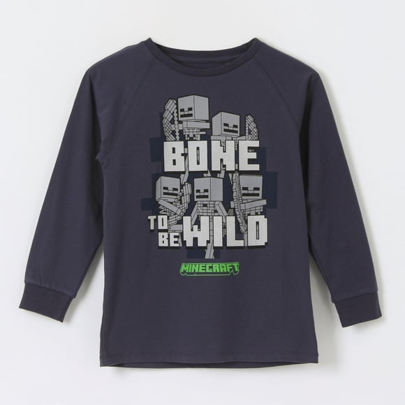 Polerón Cerrado Niño Bone To Be Wild Gris Minecraft