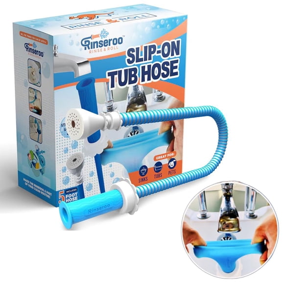 Pulverizador de grifo Rinseroo, manguera deslizante para bañera, 1,5 m, para mascotas y limpieza