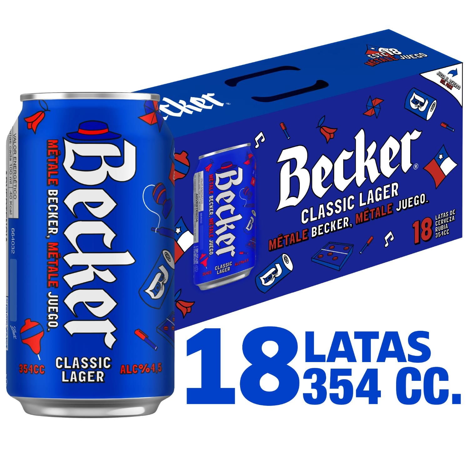 Cerveza Lager Latas Pack 18 Un 354 ml c/u Becker