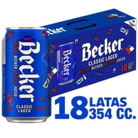 Cerveza Lager Latas Pack 18 Un 354 Ml C/U Becker