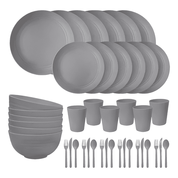 Set 42 piezas vajilla de paja de trigo reutilizable ejoni...