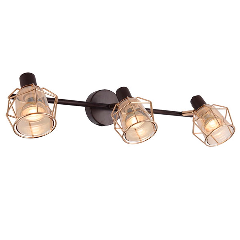 Bp - Foco Sobrepuesto Kratia 3 Luces Café Oro