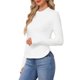 thumbnail image 4 of INSPIRE CHIC Ropa Interior Térmica para Mujeres con Agujeros para Pulgares Capa Básica de Forro Polar Manga Larga Long Johns Cuello Simulado Cruzado con Giro para Invierno Frío S Blanco, 4 of 6