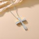 thumbnail image 2 of Collar con cruz Charm OKISIL de plata esterlina 925 con circonia cúbica, 3 x 2 cm, 2 of 6