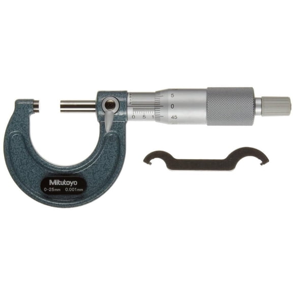 Micrómetro Mitutoyo 103-129 rango de 0-25 mm con tope de trinquete