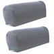 thumbnail image 5 of 2 unids antideslizante cuero de la PU estiramiento muebles sofá reposabrazos cubre gris, 5 of 5