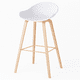 thumbnail image 3 of Pack x4 Taburetes Nórdicos Blancos – Asiento Ergonómico y Patas Madera Reforzadas, 3 of 6