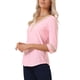 thumbnail image 4 of INSPIRE CHIC Blusas de Mujer con Mangas 3/4 Cuello en V con Encaje de Color Contrastante Blusas Casuales Rosa Claro Talla L, 4 of 5