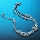 thumbnail image 4 of Pulsera Brazalete Plata 925 Cinco Niveles Cuentas Esferas plateado Talla única, 4 of 5
