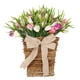 thumbnail image 1 of Adorno colgante de cesta floral , corona de cesta de colgador de puerta, corona de primavera de cesta de puerta delantera para verano, al aire, 1 of 5