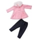 thumbnail image 1 of 18 pulgadas ni?a mu?ecas ropa conjunto de abrigo de lana + pantalón accesorios rosa, 1 of 5