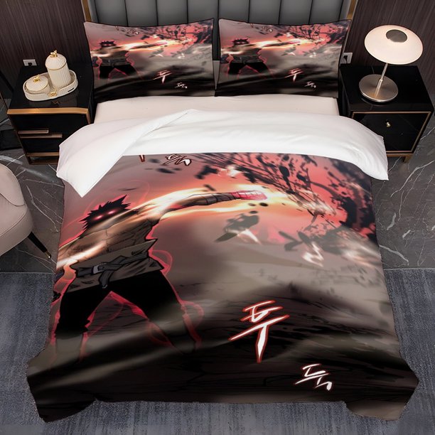 3pcs Korean Fighter Northern Sword Rivers And Lakes Pattern K-Pop Ins Style Theme Three-Piece Set Soft And Comfortable Bedding Set