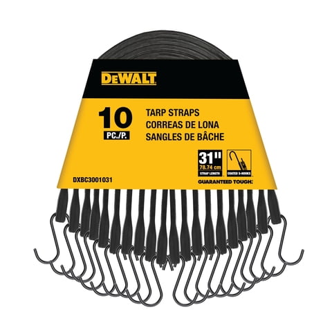 Correas De Lona De Goma Dewalt Dxbc3001031 Negras 31, Paquete De 10