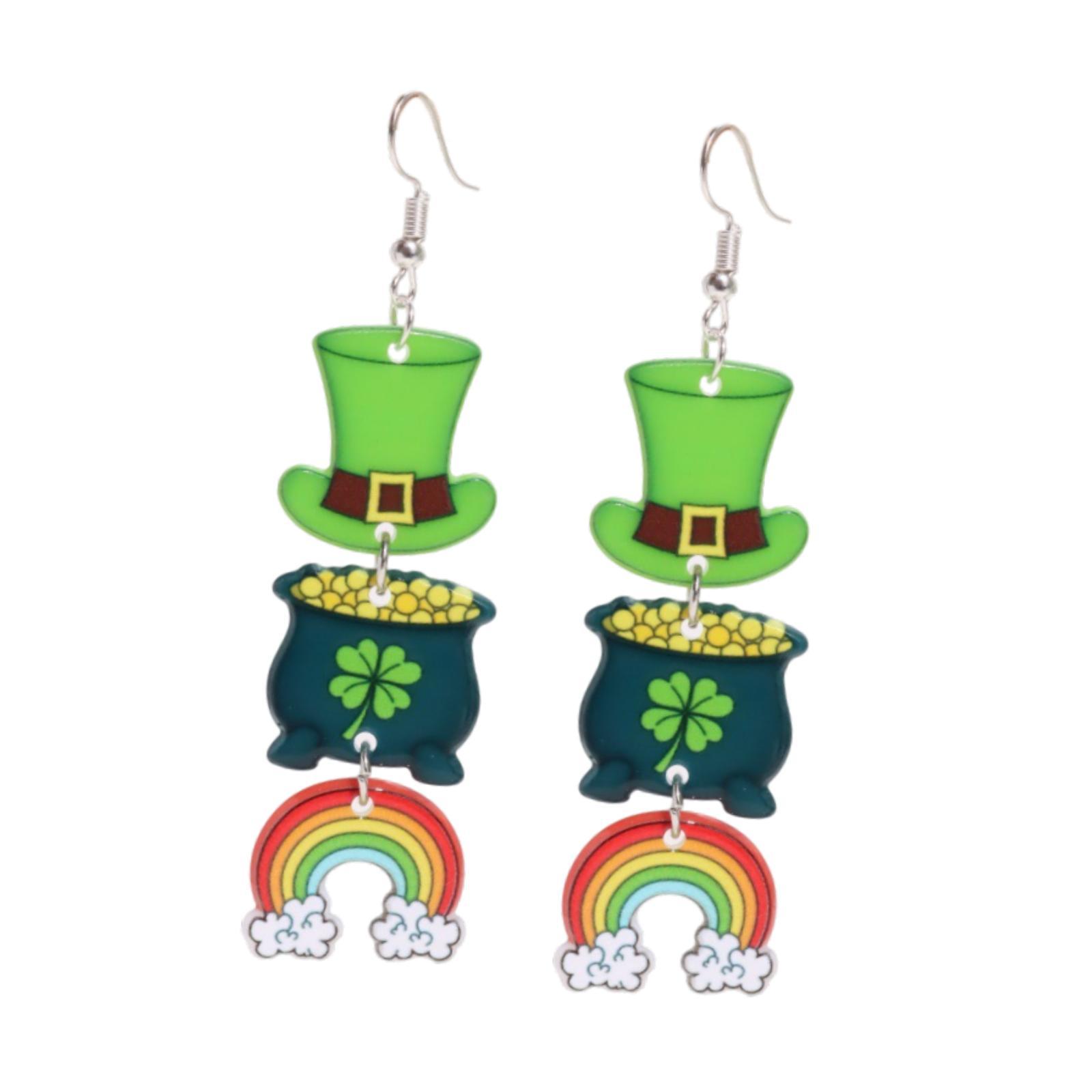 Magideal - Pendientes De San Patricio Pendientes Colgantes Accesorios De Disfraz Pendientes Colgantes Acrílico Estilo A