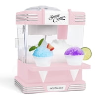 Snow Cone Maker Nostalgia Retro, 5 Litros, Con 2 Tazas Y Cuchara Para Hielo, Color Rosa