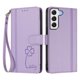 thumbnail image 3 of Funda Cartera Trébol para Samsung Galaxy S22 5G con Ranuras Tarjetas y Carga Inalámbrica Morado claro, 3 of 6