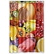 thumbnail image 1 of Cortina de ducha con diseño de frutas y ganchos, tamaño 48 x 72 pulgadas, 1 of 3