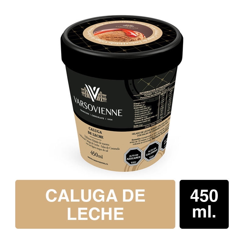 Helado Caluga De Leche Pote 450 ml Varsovienne