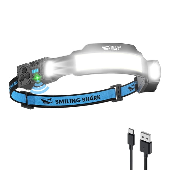 Linterna frontal Smiling Shark TS-4 con doble foco recargable