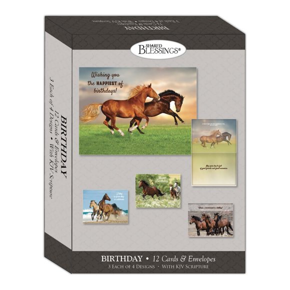 Tarjetas de Felicitación CPG Caballos Salvajes 12 unidades (Escritura KJV)