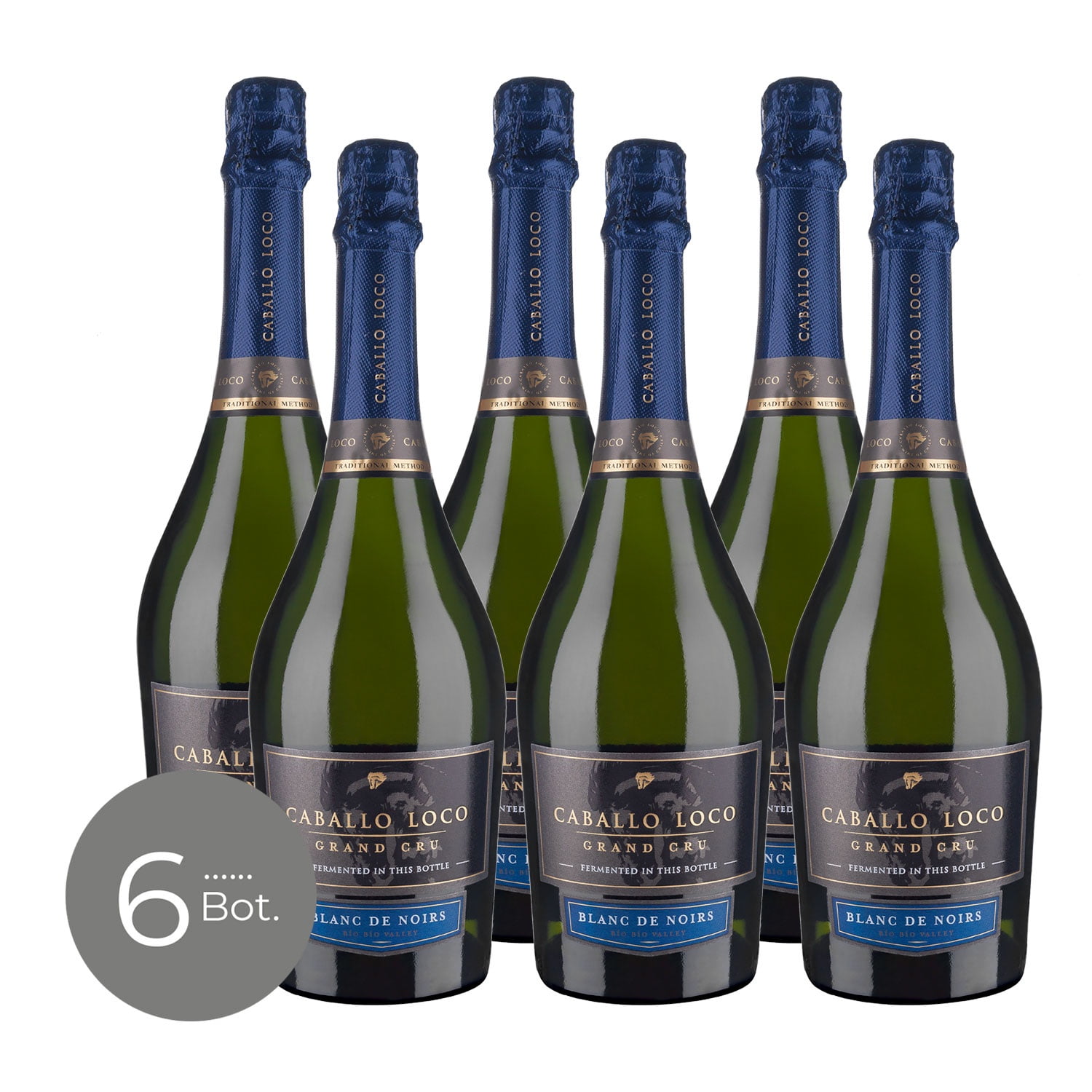 Packx6 Espumante Caballo Loco Blanc De Noirs 750cc