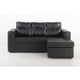 thumbnail image 1 of Sofá Modular Rodas 3 Cuerpos Pu Negro, 1 of 7