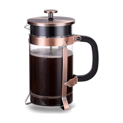 Cafetera Francesa 600Ml Vidrio Borosilicato Cobre Lugano