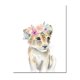 thumbnail image 1 of Pintura en lienzo con diseño de corona floral de animales, impresiones para niña, jirafa, elefante, león, arte de pared, póster para guardería, 1 of 5