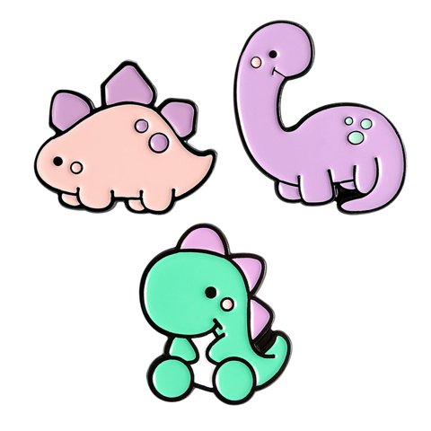 Magideal - 3 Piezas Divertidos Broches De Dinosaurio Pines Esmaltados Insignias De Dibujos Animados De Moda Broche De Animales Para Sombreros Accesorio Ropa Bols