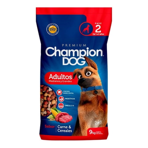 Champion Dog - Alimento Seco Perro Adulto Raza Mediana/Grande Carne Y Cereales Bolsa