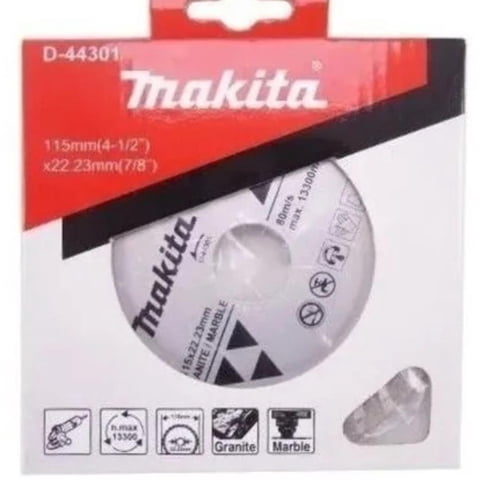 Disco Diamantado 4 1/2? Para Mármol Y Granito Makita D-44301 Gris