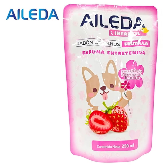Recarga Para Jabón Espuma De Manos 250 Ml Aroma De Fresa Destinado A Niños