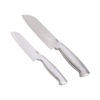 Set Cuchillos Santoku Acero Inoxidable Baldwyn 2 Pcs Oster Plateado Tamaño Único