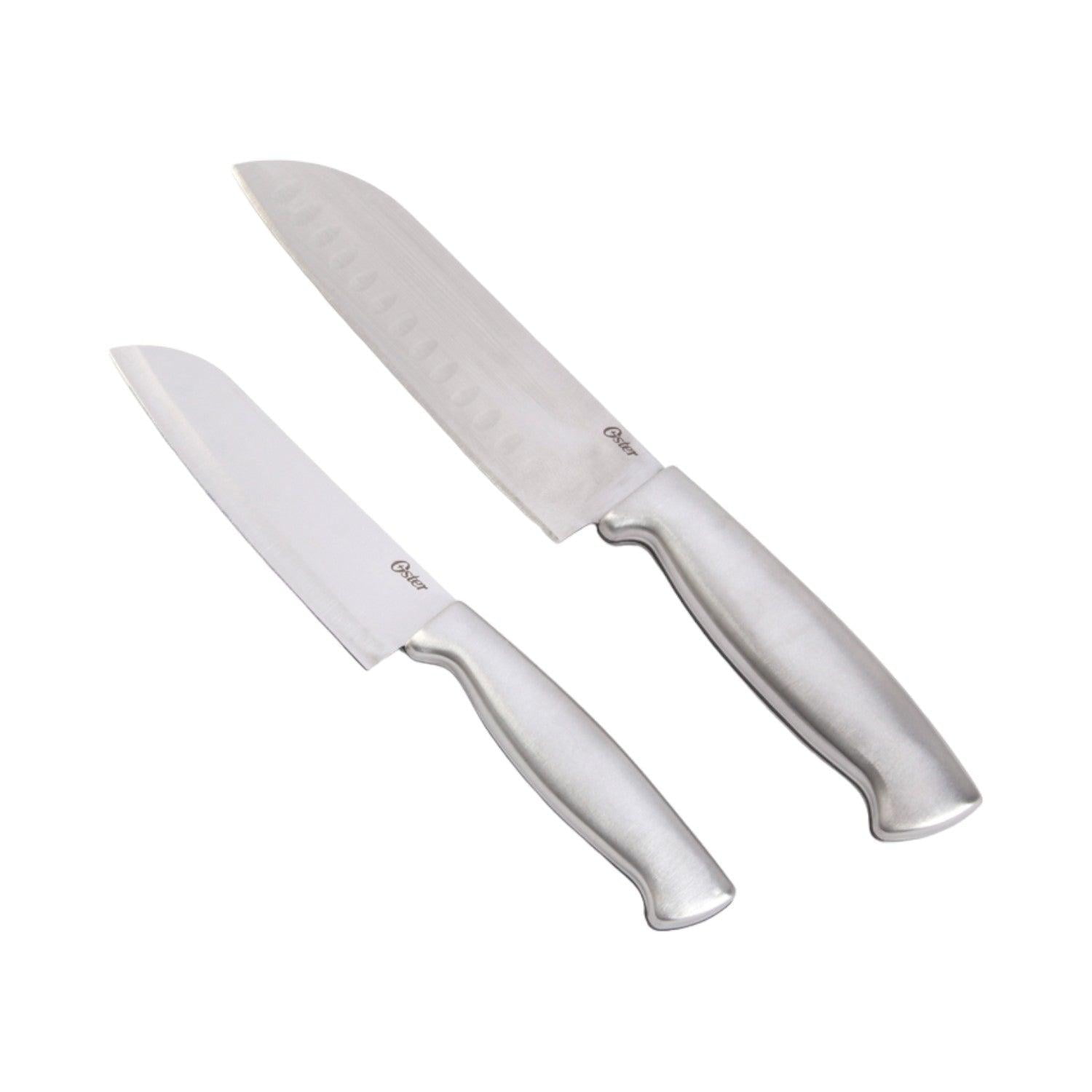 Set Cuchillos Santoku Acero Inoxidable Baldwyn 2 Pcs Oster Plateado Tamaño Único