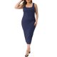 thumbnail image 1 of Agnes Orinda Conjuntos de Halloween Vestido de Mujer Tallas Grandes Verano Sin Mangas Cuello Cuadrado Ajustado Cóctel Vestido de Tirantes 3X Azul Marino, 1 of 8