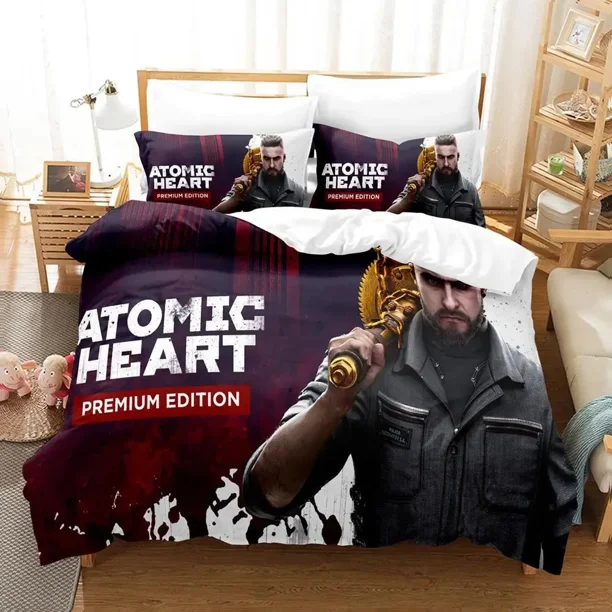 x1655 Bed SheetsGame Atomic Heart Bedding Set Boys Girls Twin Size Duvet Cover Pillowcase Bed Kids Adult Fashion Home Textileextile 3-Piece Bedding Set (1 Duvet Cover + 2 Pillow Shams) nj1655