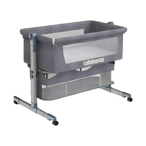 Lubabycas - Cuna Colecho Bebé Con Colchón Y Mosquitero Gris