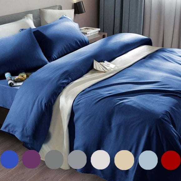 Juego de sábanas SONORO KATE de microfibra supersuave, color azul marino