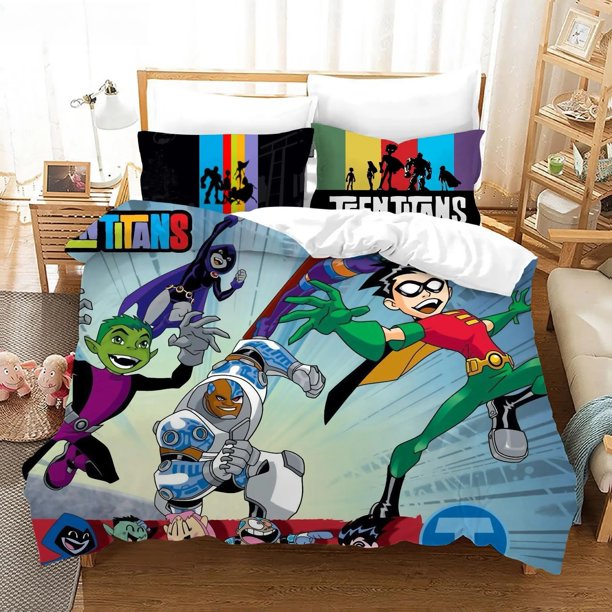 Teen Titans Go Bedding SetsQuilt Bed Cover Duvet Cover Pillow Case Sets Us_Europe_UK Size Adult Children Bed Sheets