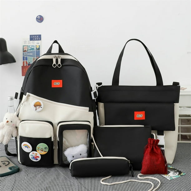 5 Set Backpack For Teenger Girl Cute BookBags Water Proof School Bags For Woman 2022 High Capacity Backpack Student Bag Female