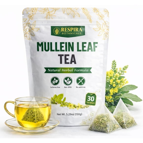 Respira Botanicals Té de Hoja de Gordolobo 30 Bolsitas Sin Cafeína
