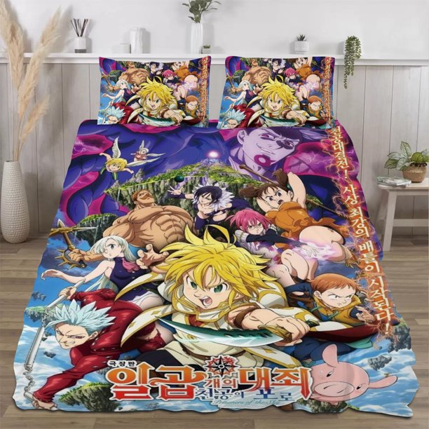 The Seven Deadly Sins Quilts for Queen Bed Bedspreads,Soft Bed Quilt Lightweight Bedspread,Quilted Coverlet